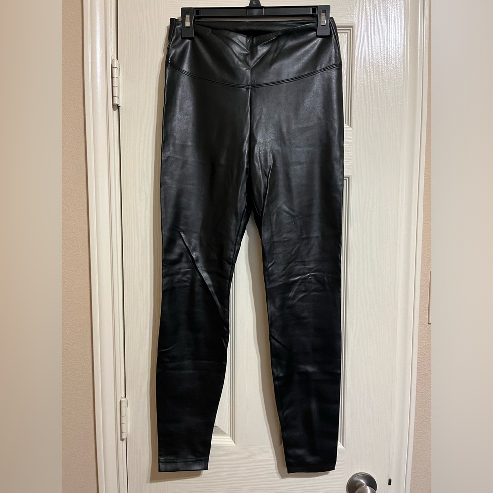 White House Black Market Black Faux Leather Pants